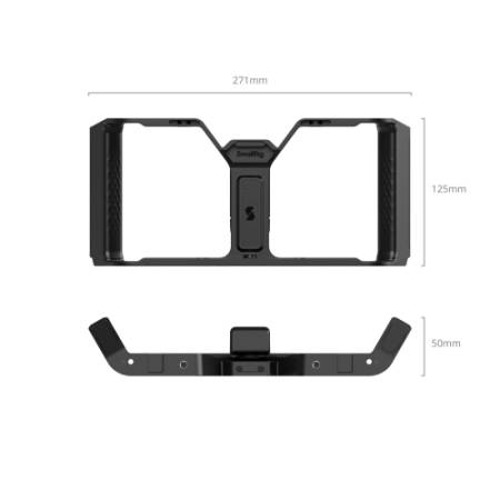 SmallRig 5355 IG-01 IntegraGrip - wyprofilowana i uniwersalna klatka do smartfona, wymiary